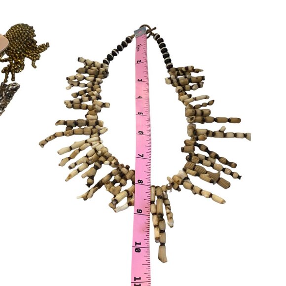 RARE Coral branch necklace Togle clasp statement chunky - Picture 3 of 6